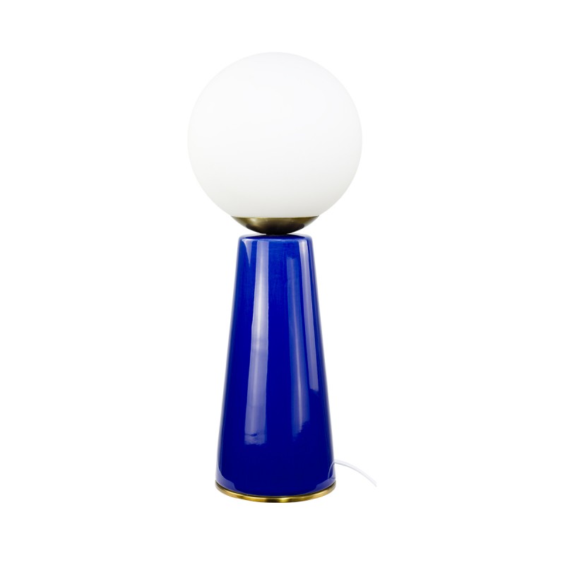 Lampe à poser en céramique colorée, verre et métal doré - COLYNE