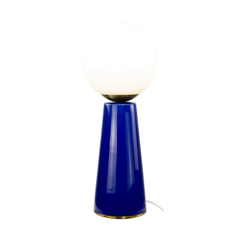 Lampe à poser en céramique colorée, verre et métal doré - COLYNE