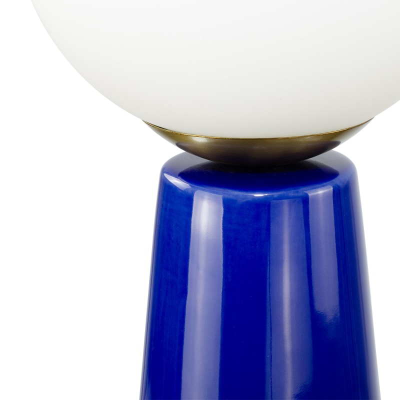 Lampe à poser en céramique colorée, verre et métal doré - COLYNE