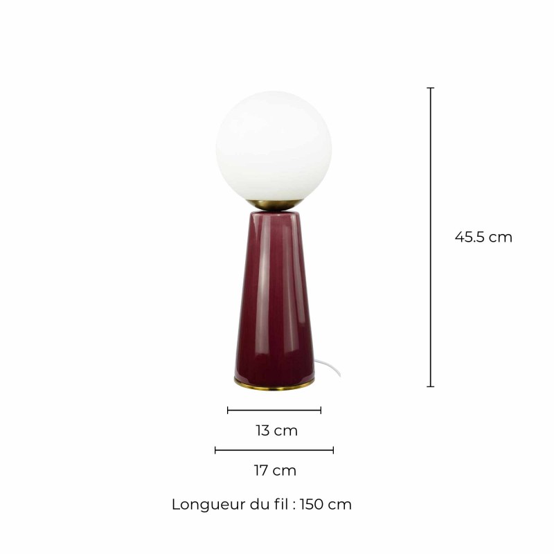 Lampe à poser en céramique colorée, verre et métal doré - COLYNE
