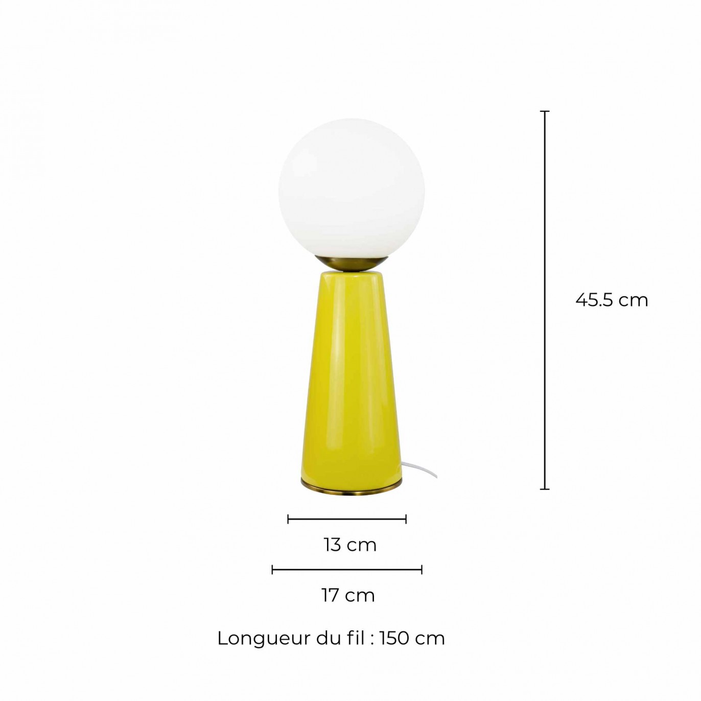 Lampe à poser en céramique colorée, verre et métal doré - COLYNE