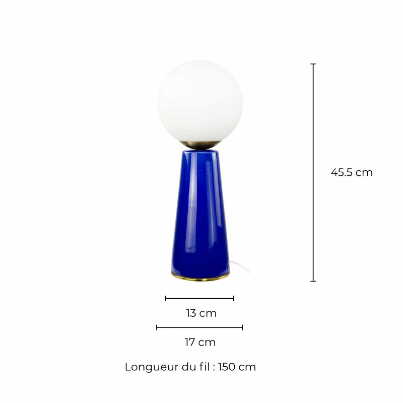 Lampe à poser en céramique colorée, verre et métal doré - COLYNE