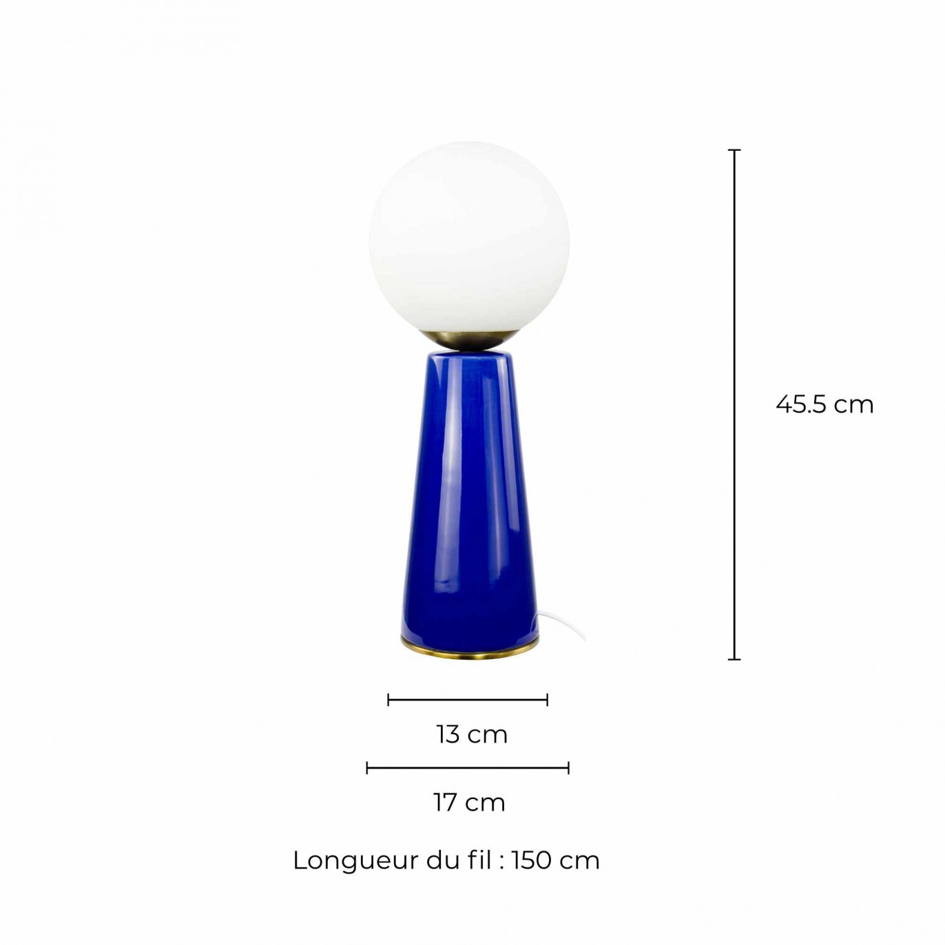 Lampe à poser en céramique colorée, verre et métal doré - COLYNE
