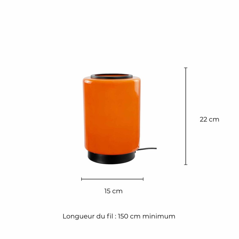 Lampe à poser en verre coloré et métal style rétro - TEORA