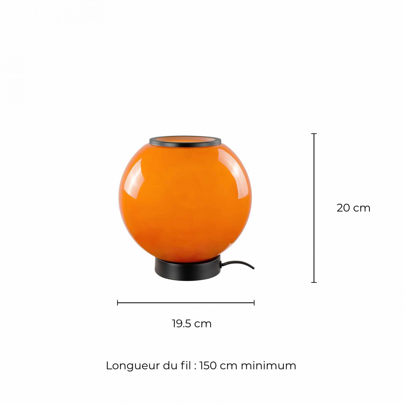 Lampe à poser en verre coloré et métal style rétro - SILEA