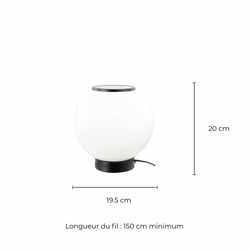Lampe à poser en verre coloré et métal style rétro - SILEA