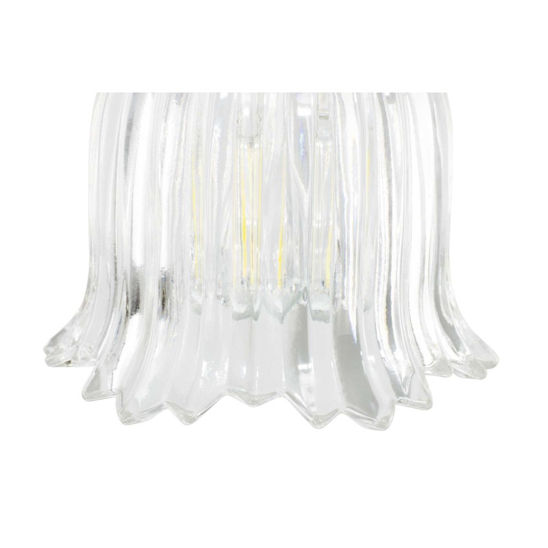 Suspension en verre strié et cordon textile torsadé - petite taille - AVELLE