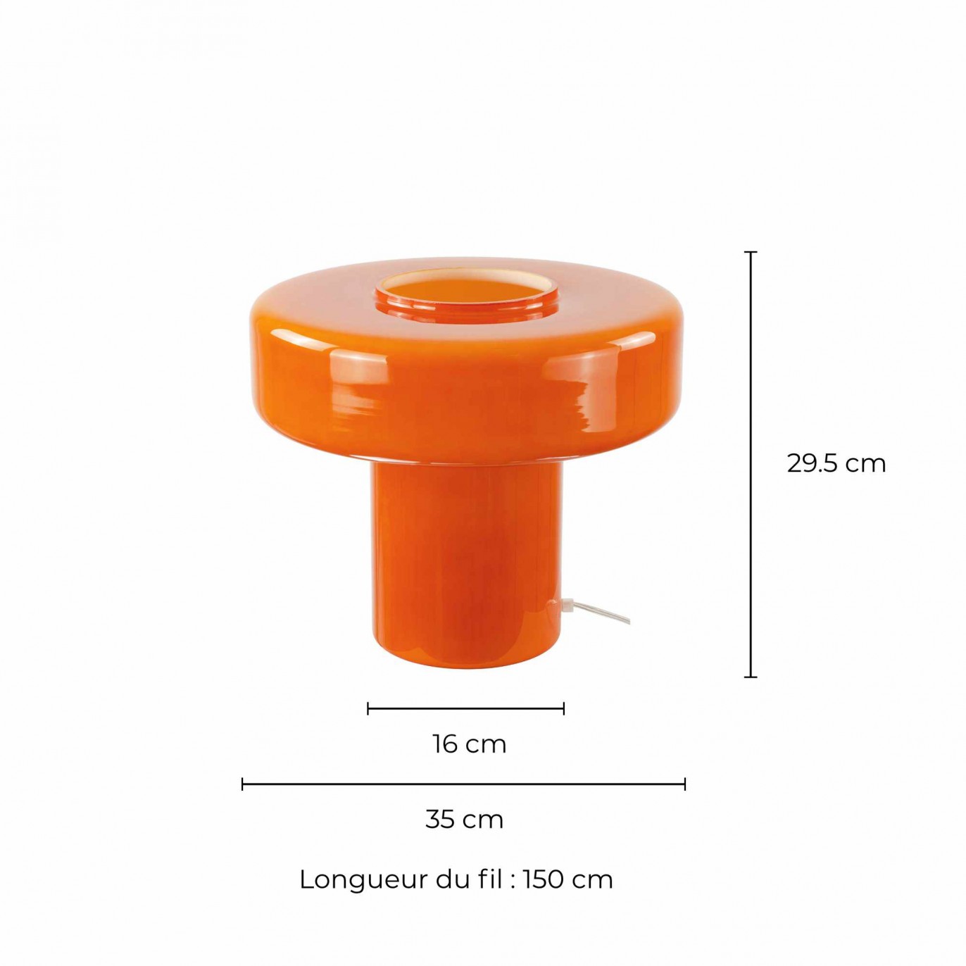 Lampe à poser XXL en verre coloré et style rétro - FOZA MAXI