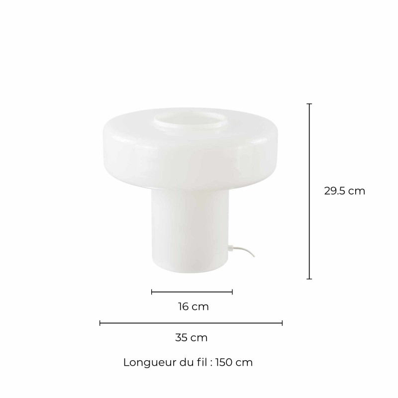 Lampe à poser XXL en verre coloré et style rétro - FOZA MAXI