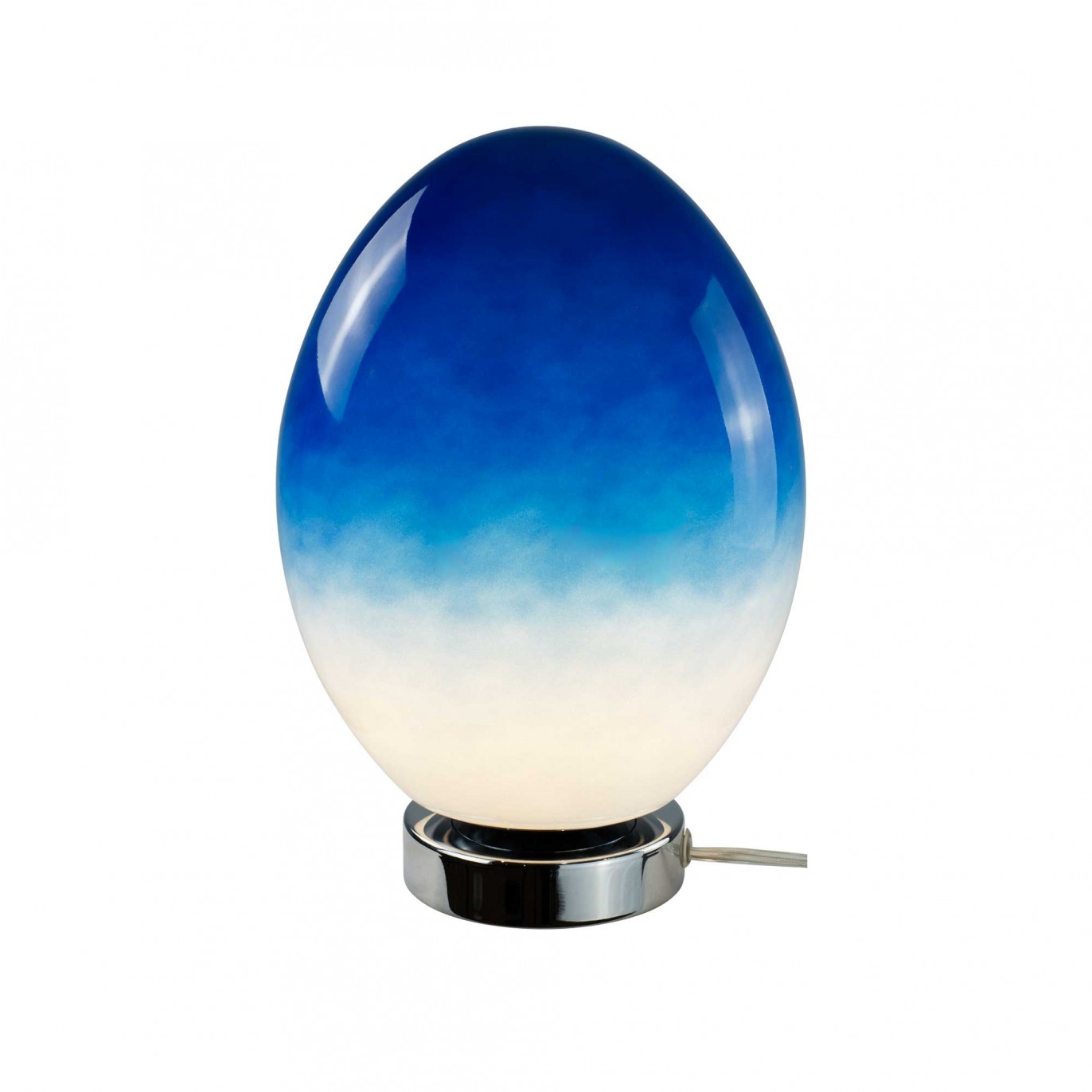 Lampe à poser en verre effet dégradé et métal style Space Age - ELARIS