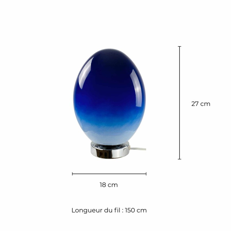 Lampe à poser en verre effet dégradé et métal style Space Age - ELARIS