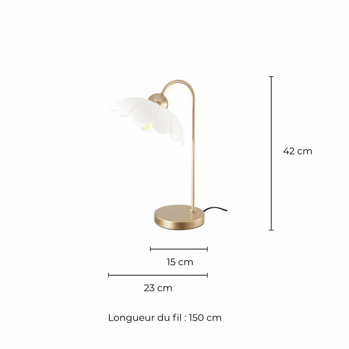 Lampe à poser en céramique colorée et métal rose gold - CLARIS