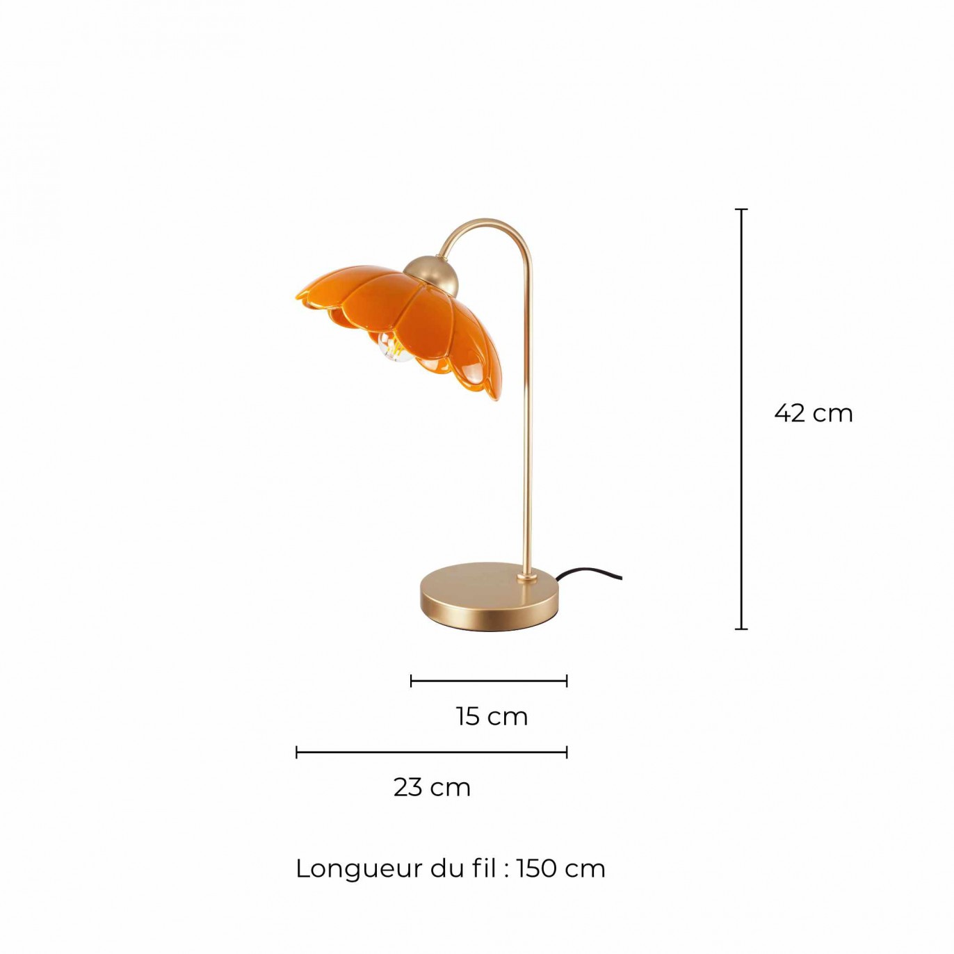 Lampe à poser en céramique colorée et métal rose gold - CLARIS