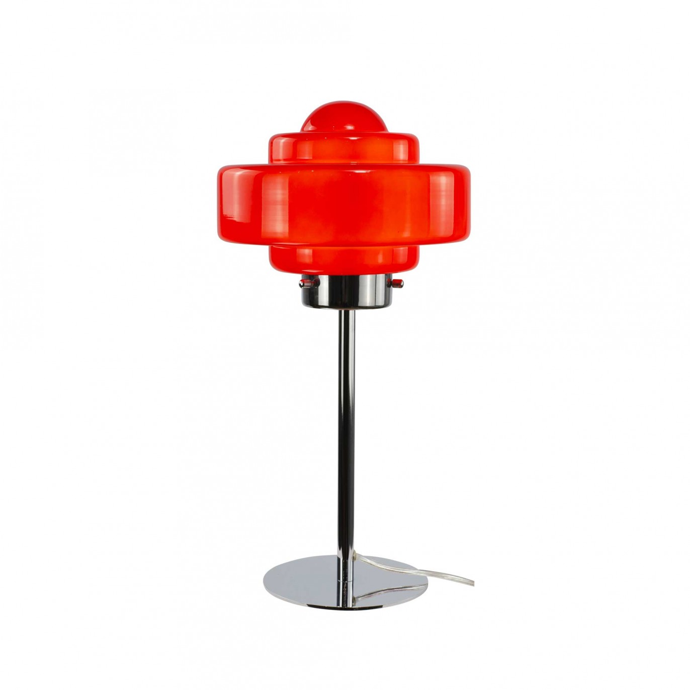 Lampe à poser en verre coloré et métal chromé - ZENI