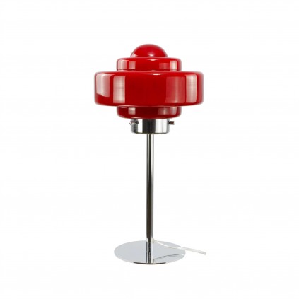 Lampe à poser en verre coloré et métal chromé - ZENI
