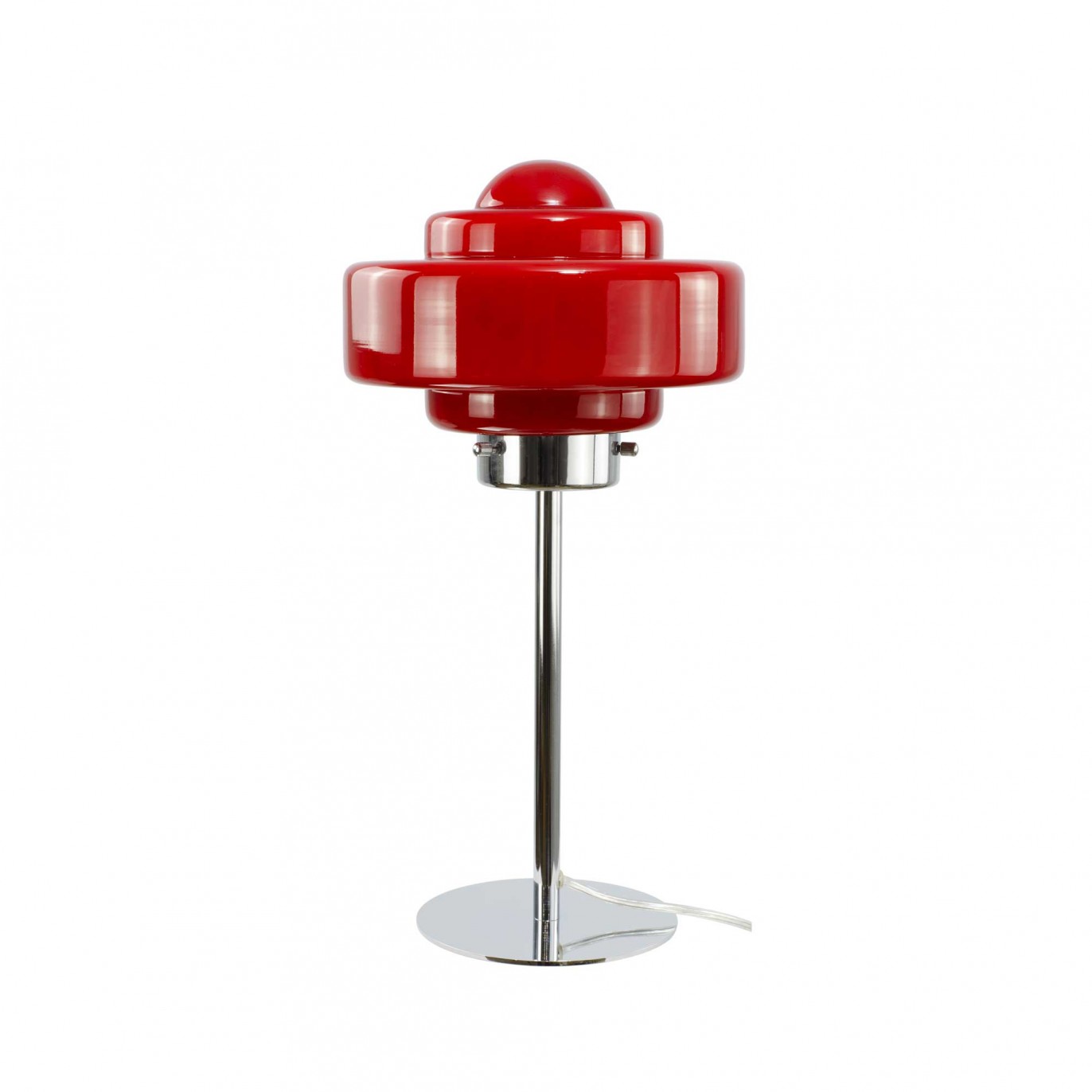 Lampe à poser en verre coloré et métal chromé - ZENI