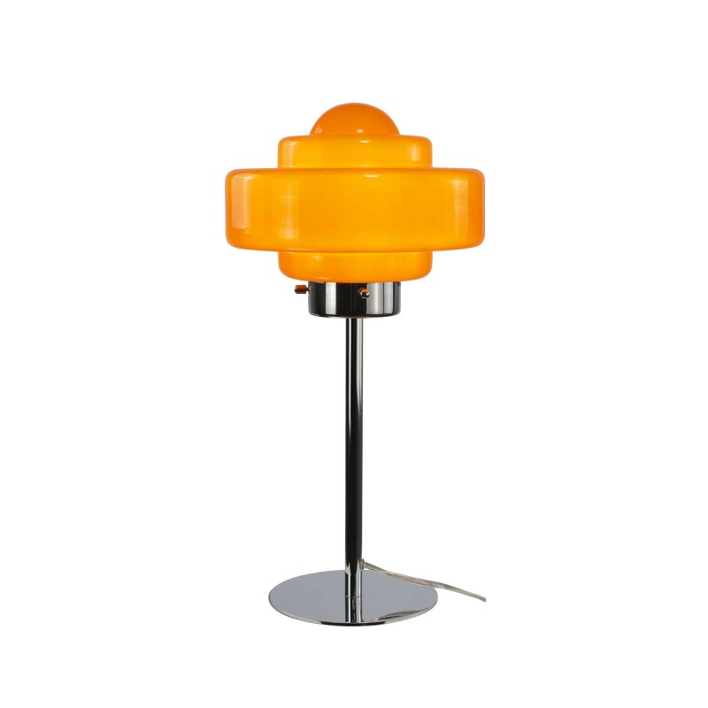 Lampe à poser en verre coloré et métal chromé - ZENI