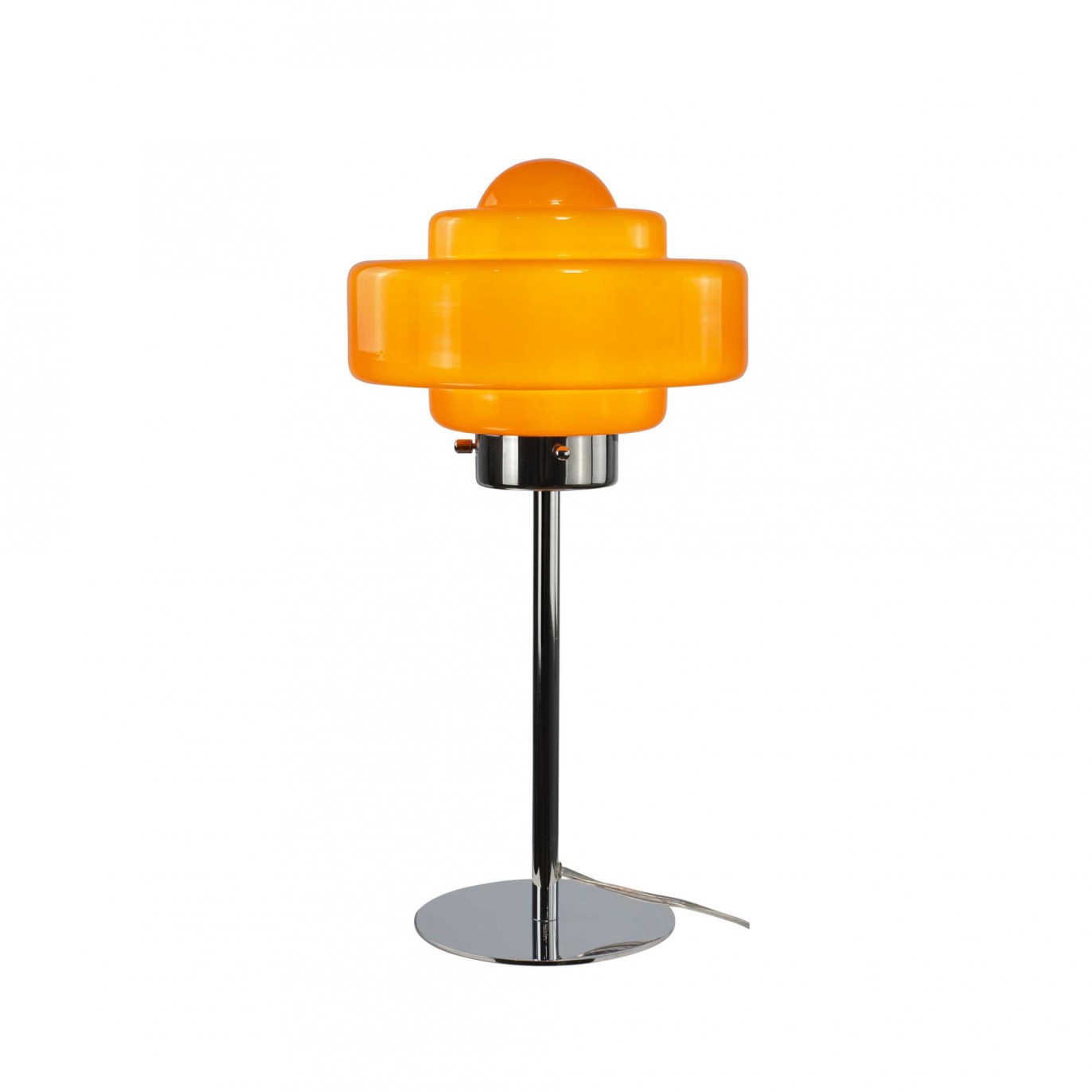 Lampe à poser en verre coloré et métal chromé - ZENI