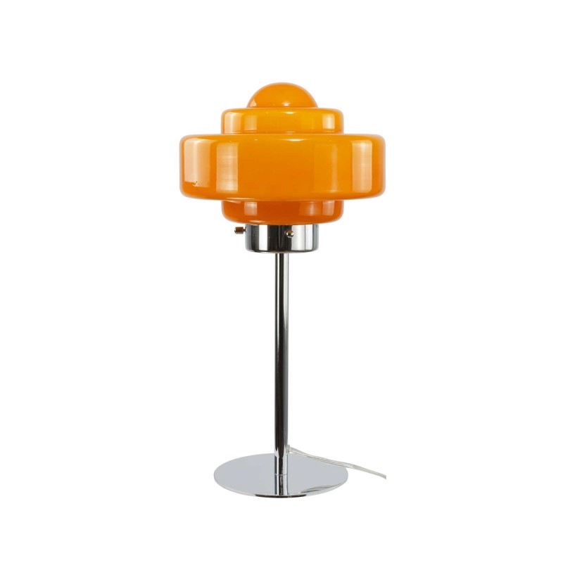 Lampe à poser en verre coloré et métal chromé - ZENI