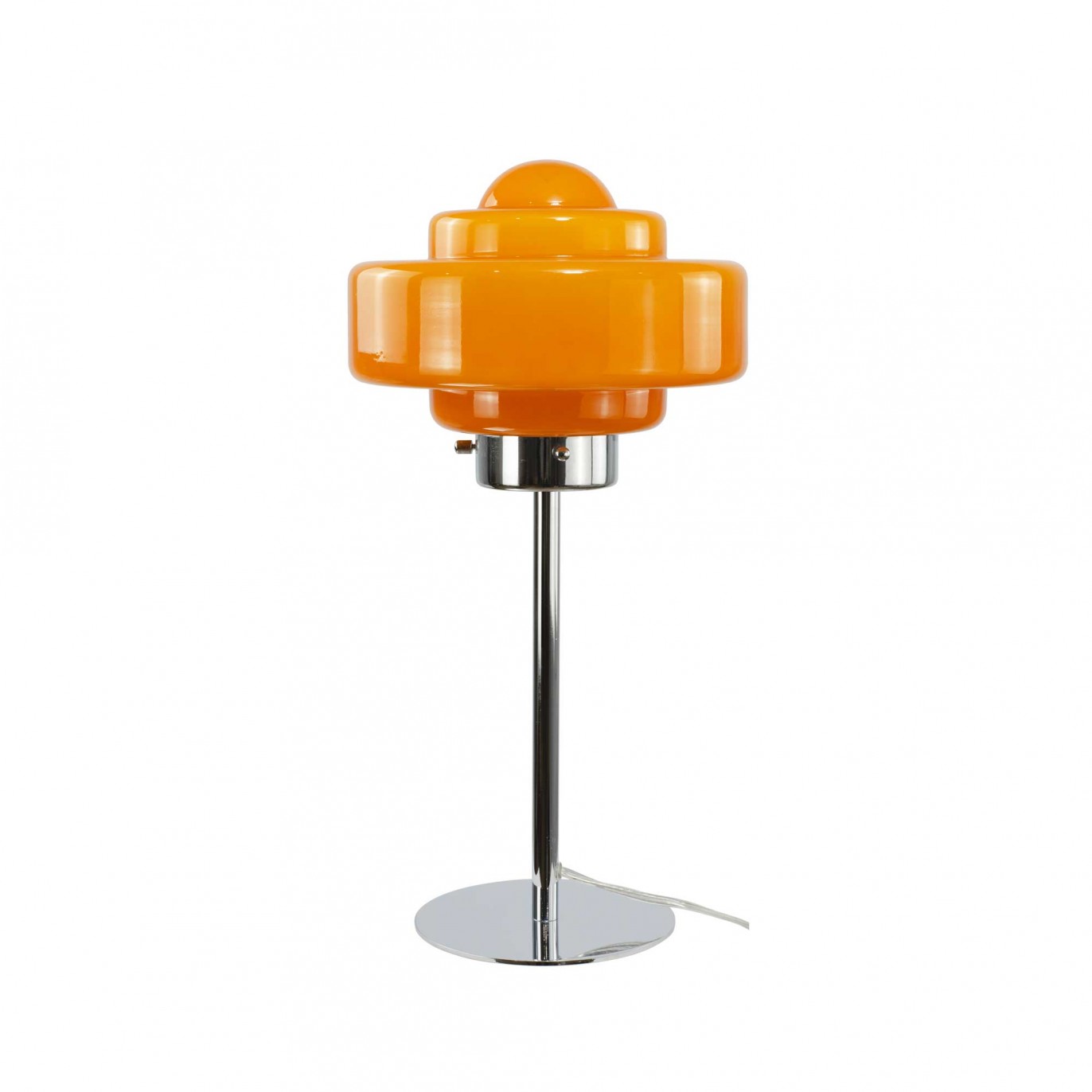 Lampe à poser en verre coloré et métal chromé - ZENI