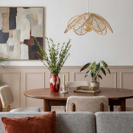 Suspension fleur en rotin naturel - ILYS