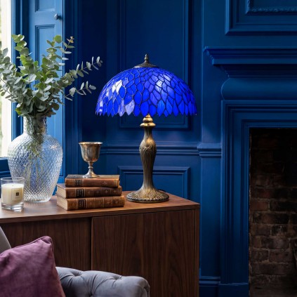 Lampe à poser en verre mosaïque pied en alliage de zinc - TIFFANY CAMILLE GM