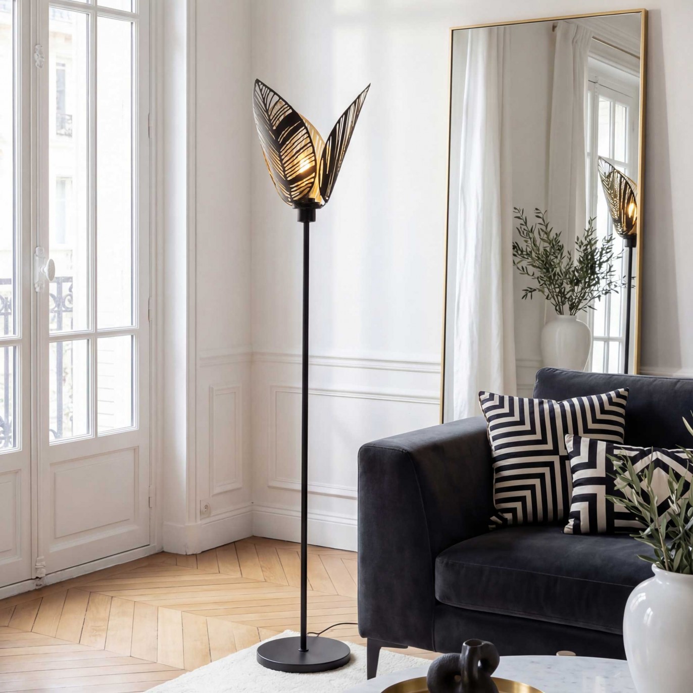 Lampadaire en métal style exotique - à monter - ELFINE