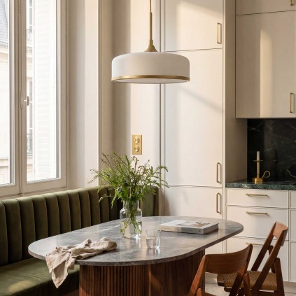 Suspension moderne en verre et métal - Ampoule incluse - GYRA