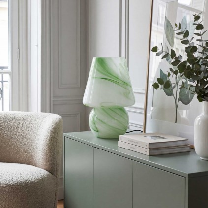 Lampe à poser XXL en verre effet marbré - VOLPA