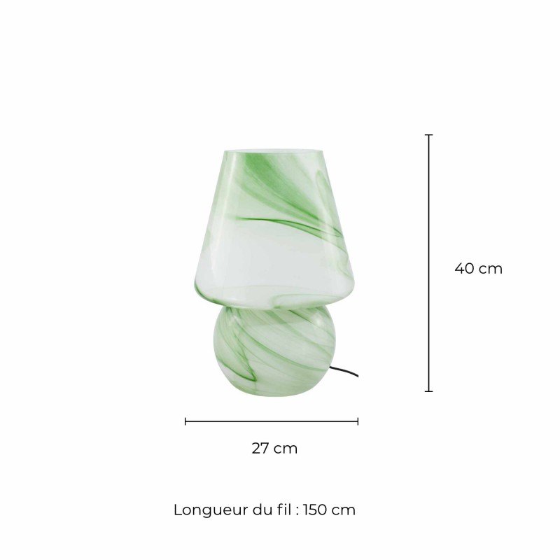 Lampe à poser XXL en verre effet marbré - VOLPA