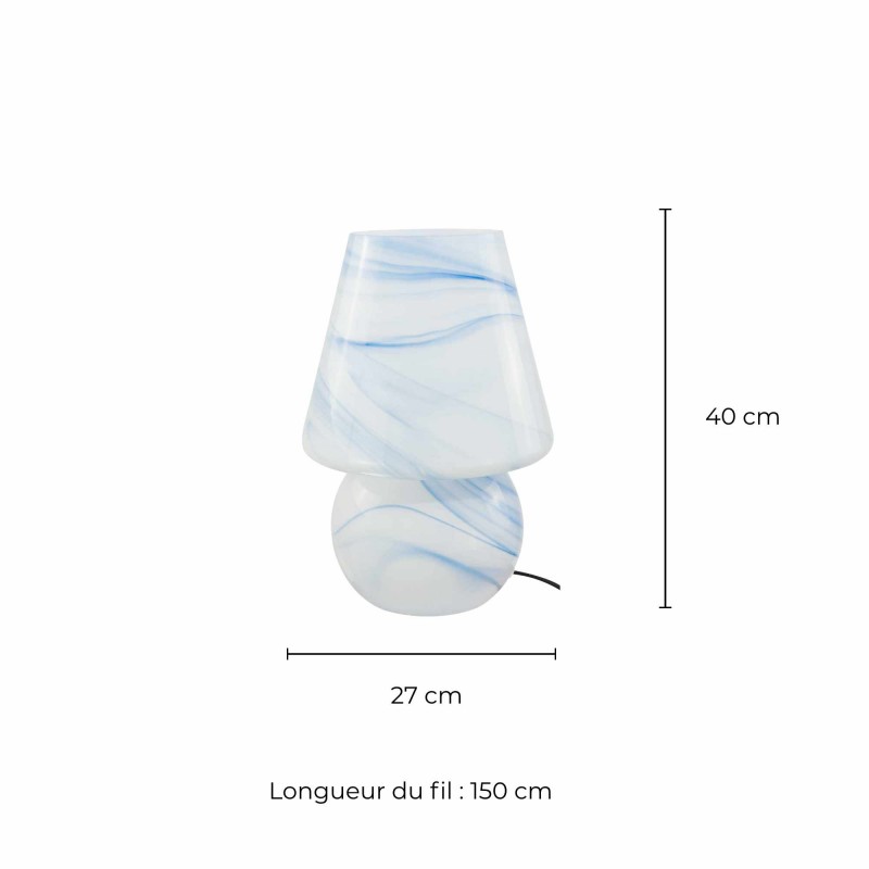 Lampe à poser XXL en verre effet marbré - VOLPA