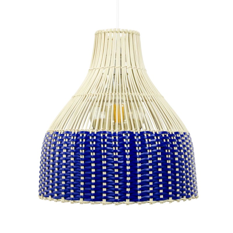 Suspension en rotin naturel et plastique recyclé coloré - SKIPP