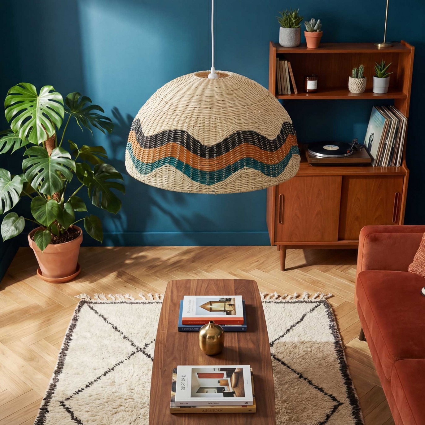 Suspension en rotin naturel 4 couleurs - PASCO