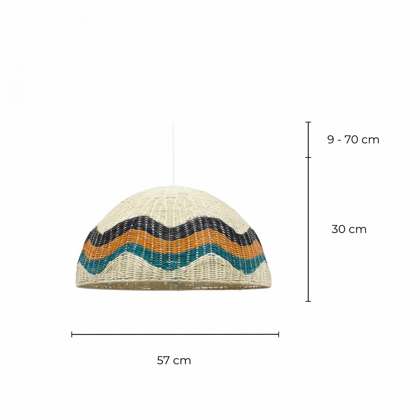 Suspension en rotin naturel 4 couleurs - PASCO