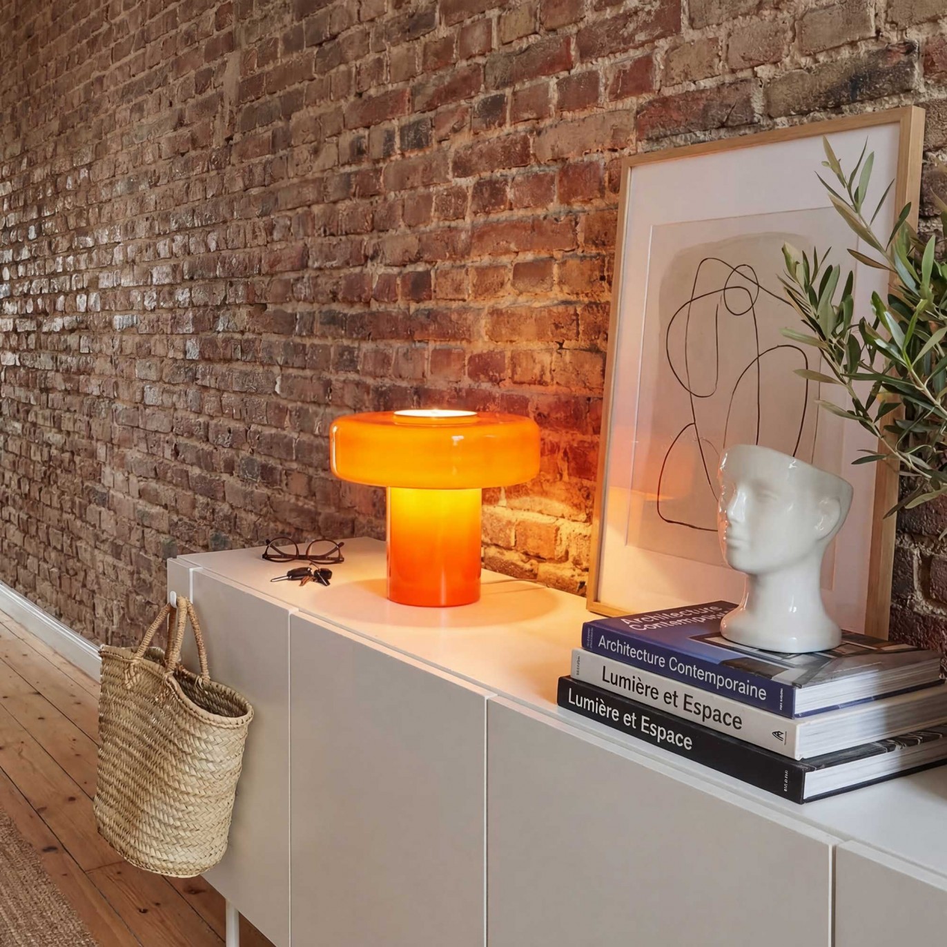 Lampe à poser XXL en verre coloré et style rétro - FOZA MAXI