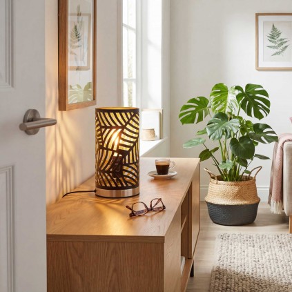 Lampe à poser en métal noir et doré - AKANA