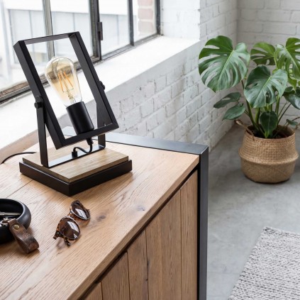 Lampe à poser orientable en métal et bois - NOOLI