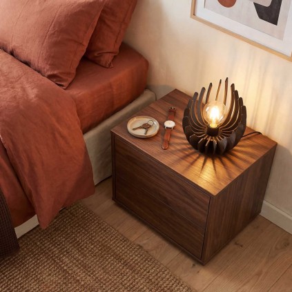 Lampe à poser en lamelles de bois de peuplier - LOSA