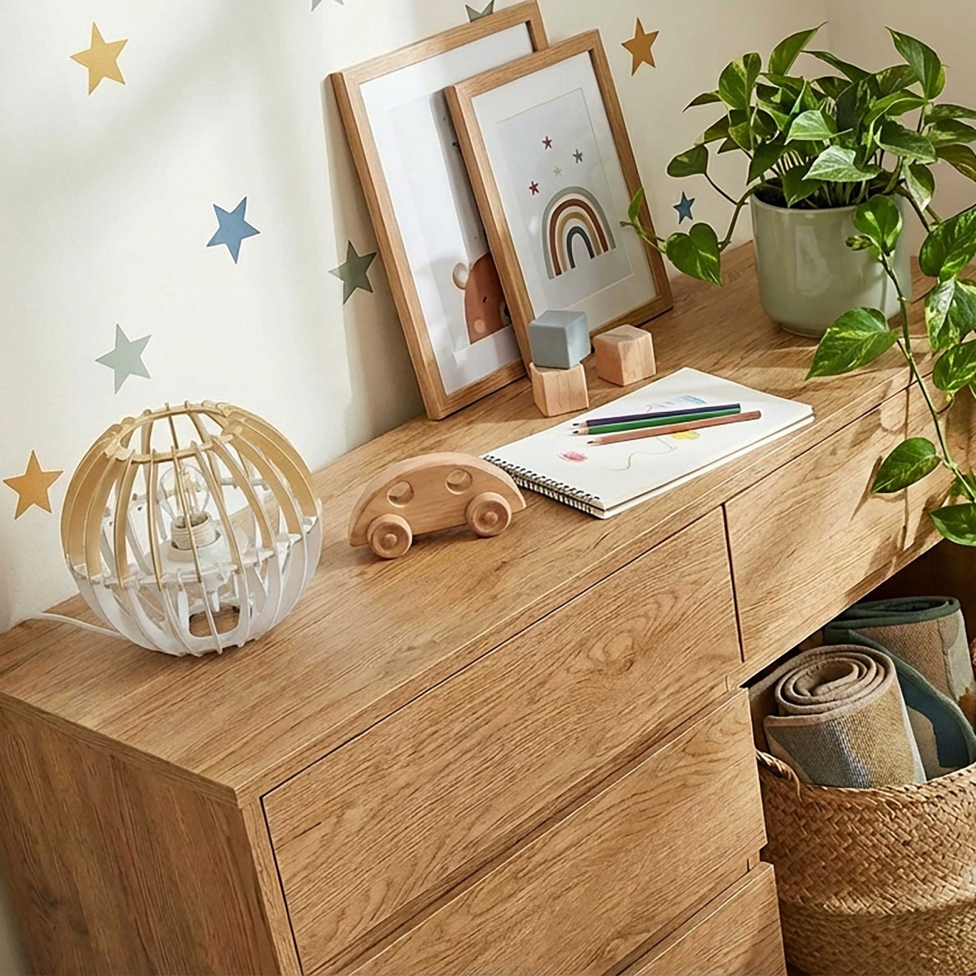 Lampe à poser en bois bicolore - COBLENCE