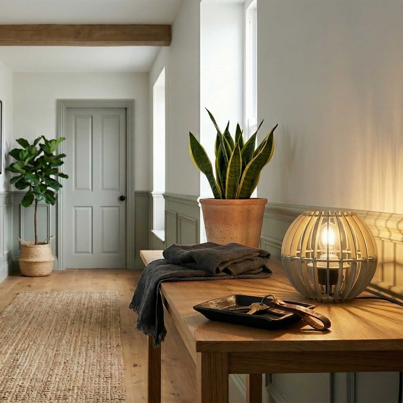 Lampe à poser en bois bicolore - COBLENCE