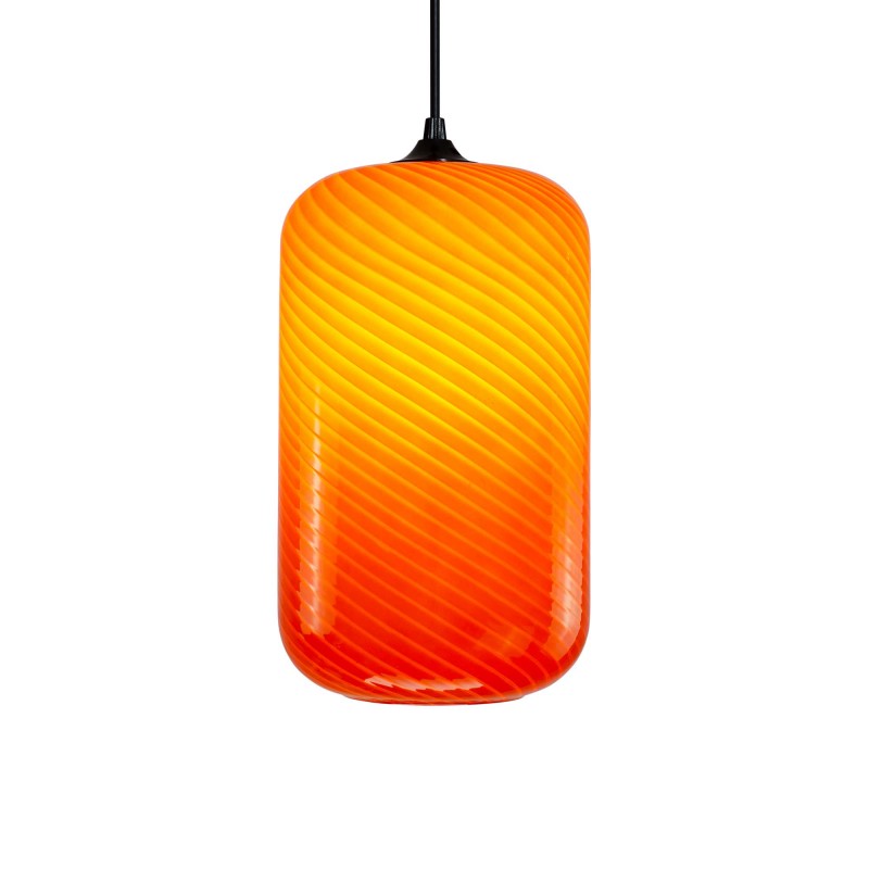 Suspension tube en verre coloré effet twisté - HARLO