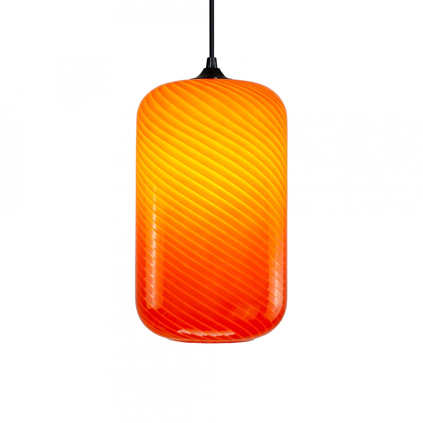 Suspension tube en verre coloré effet twisté - HARLO