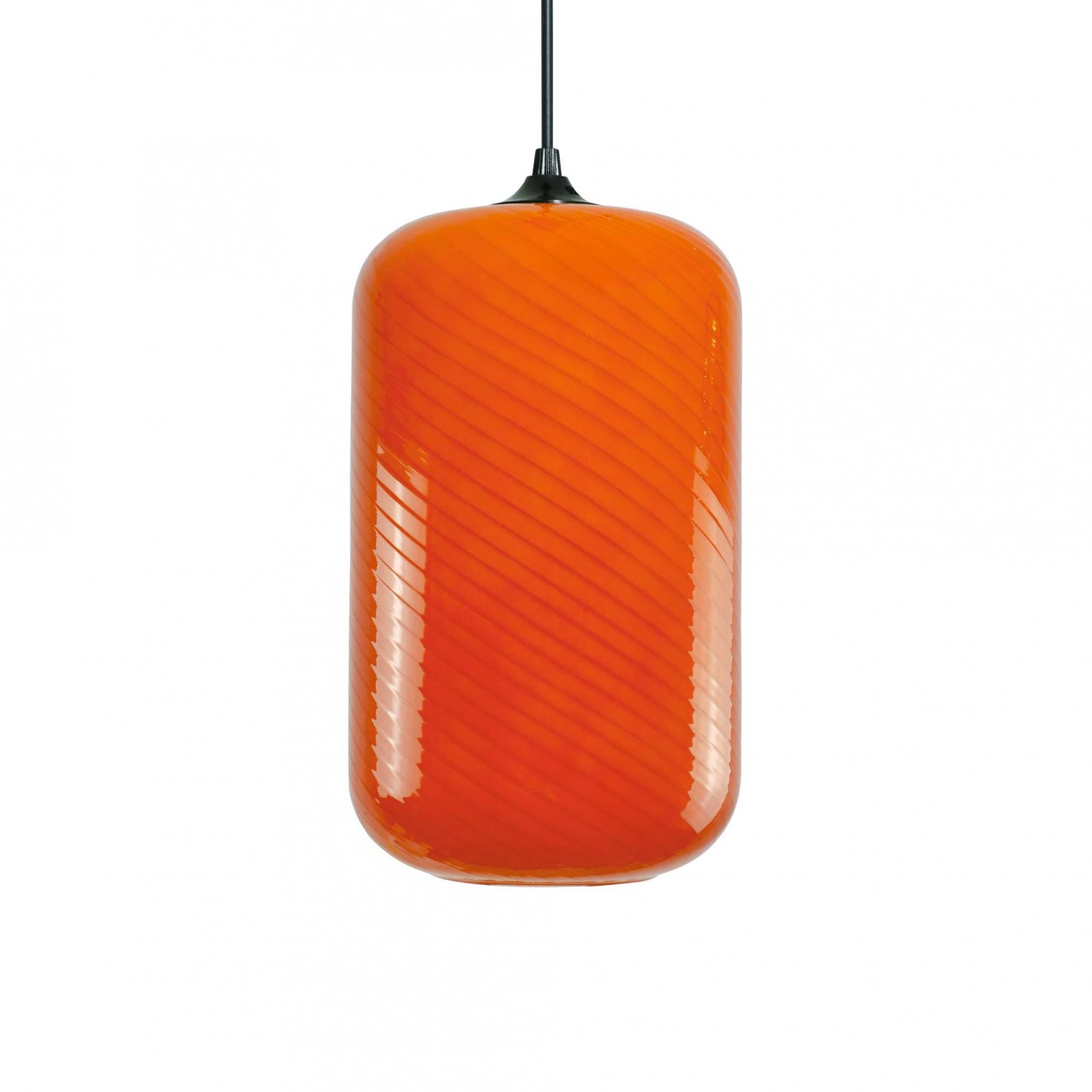 Suspension tube en verre coloré effet twisté - HARLO