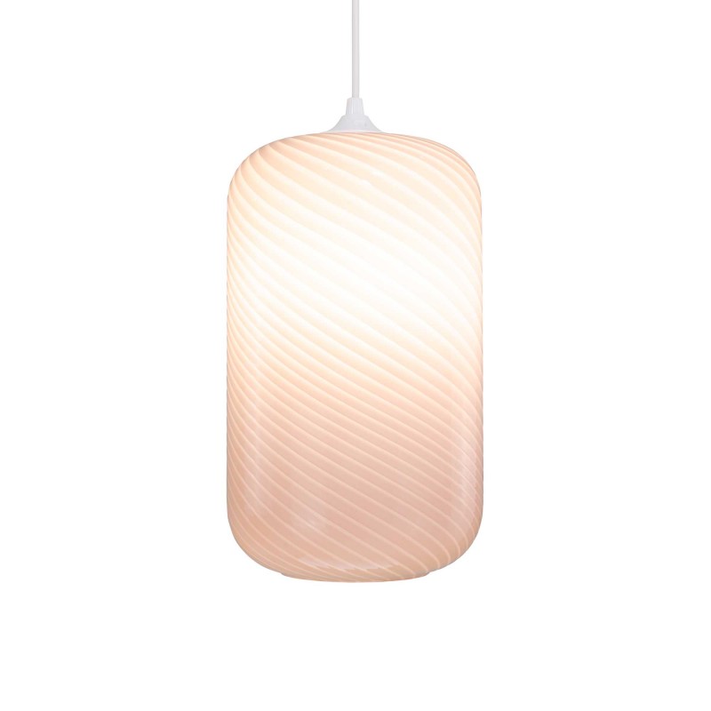 Suspension tube en verre coloré effet twisté - HARLO
