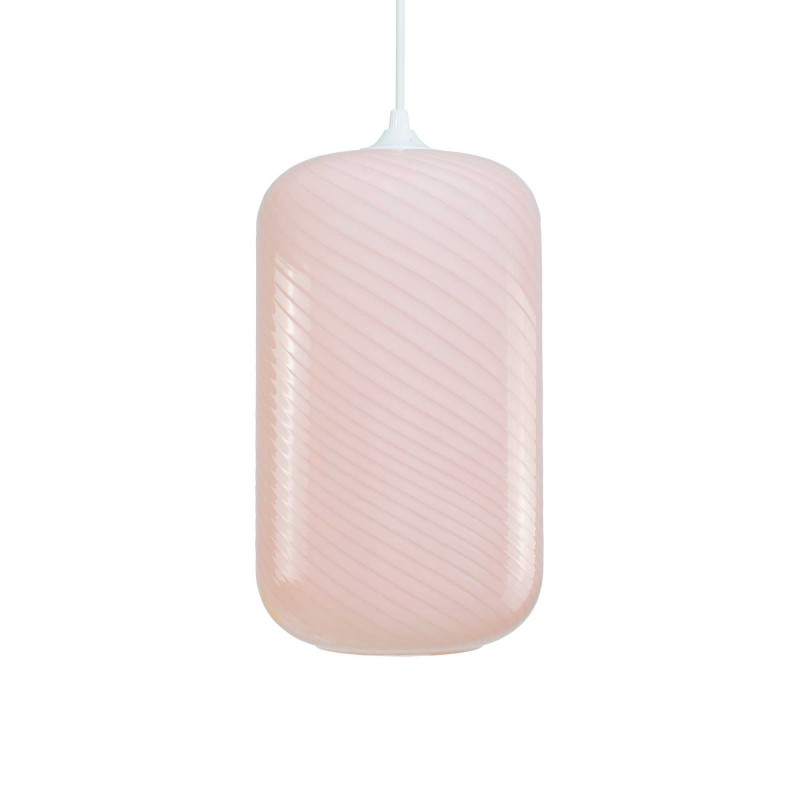 Suspension tube en verre coloré effet twisté - HARLO