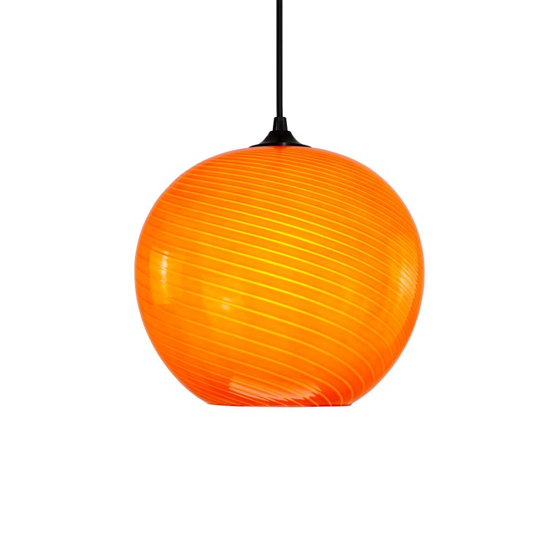 Suspension ronde en verre coloré effet twisté - PAVLO