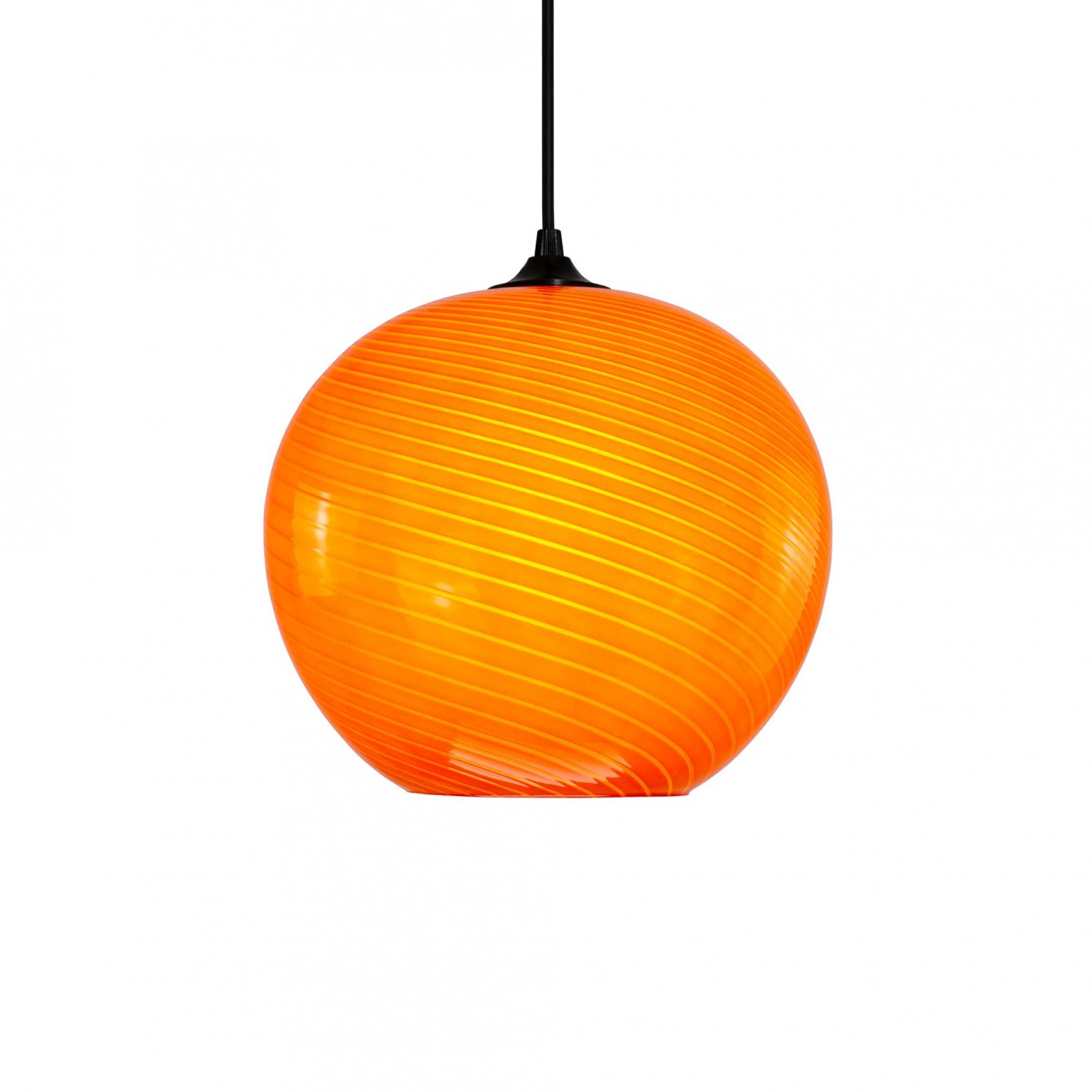 Suspension ronde en verre coloré effet twisté - PAVLO