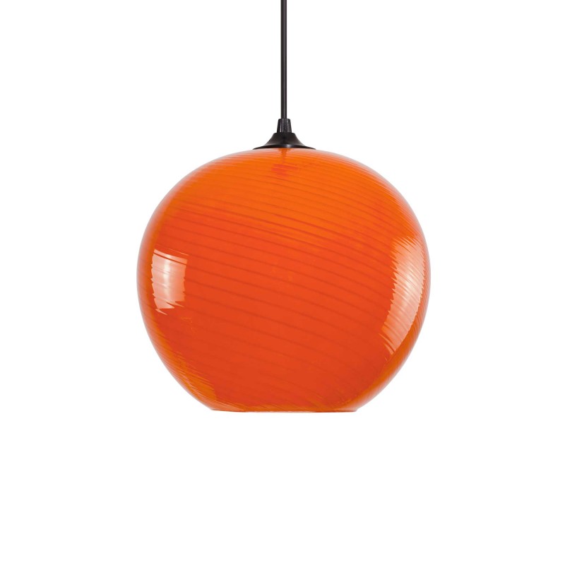 Suspension ronde en verre coloré effet twisté - PAVLO