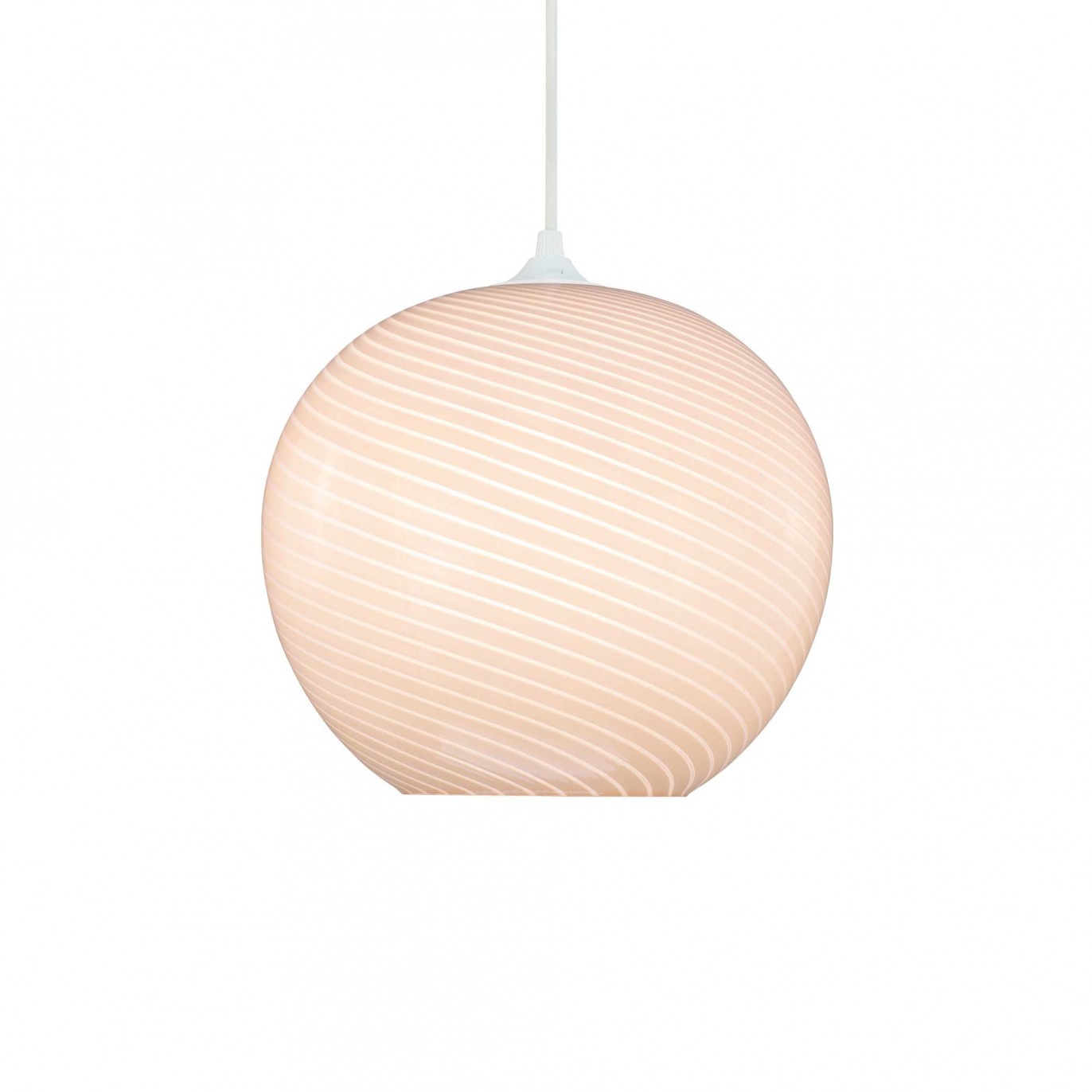 Suspension ronde en verre coloré effet twisté - PAVLO