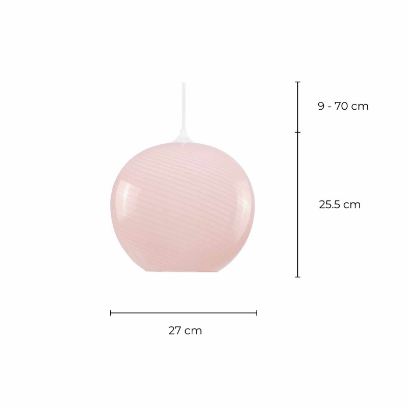 Suspension ronde en verre coloré effet twisté - PAVLO
